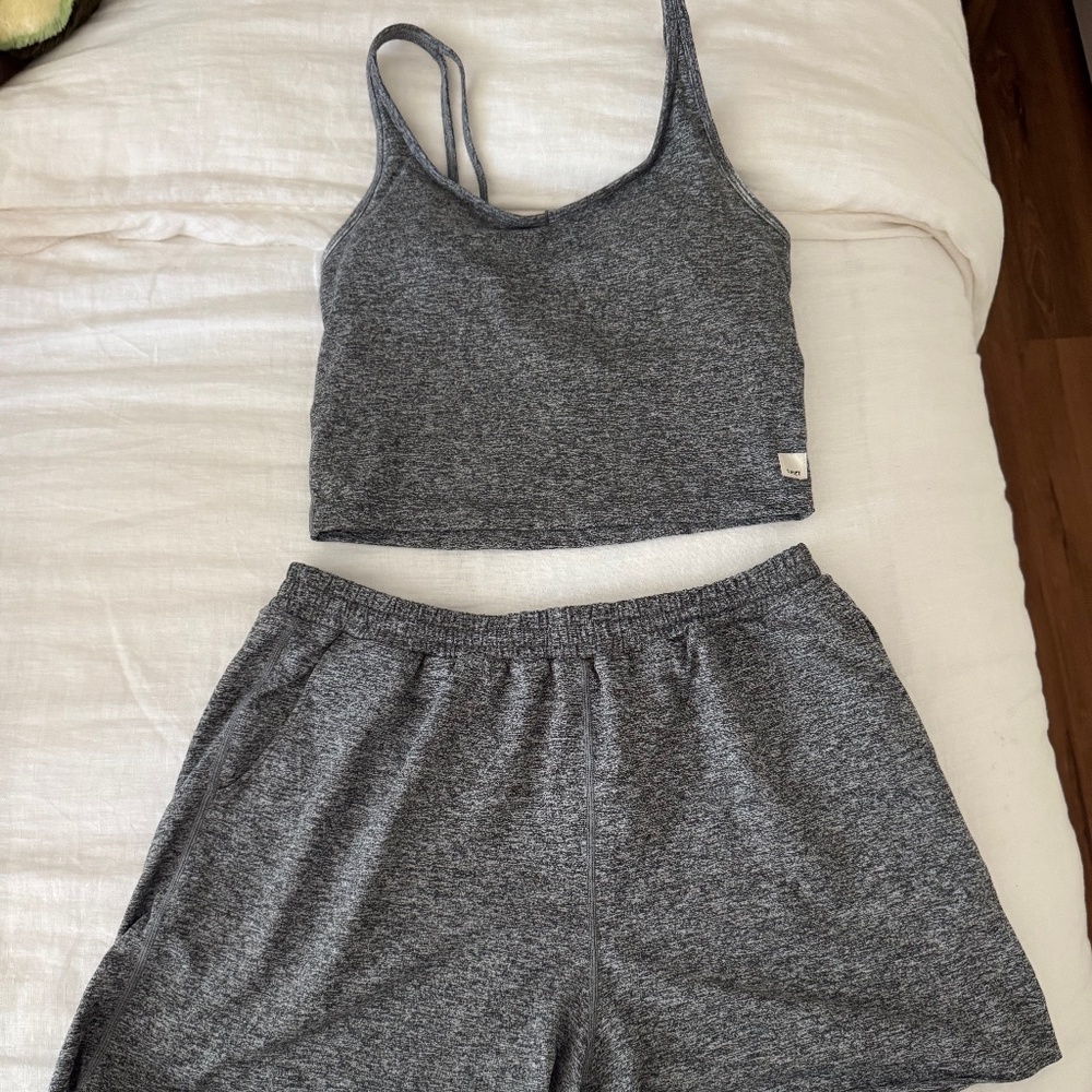 Vuori Grey Lounge Shorts Set